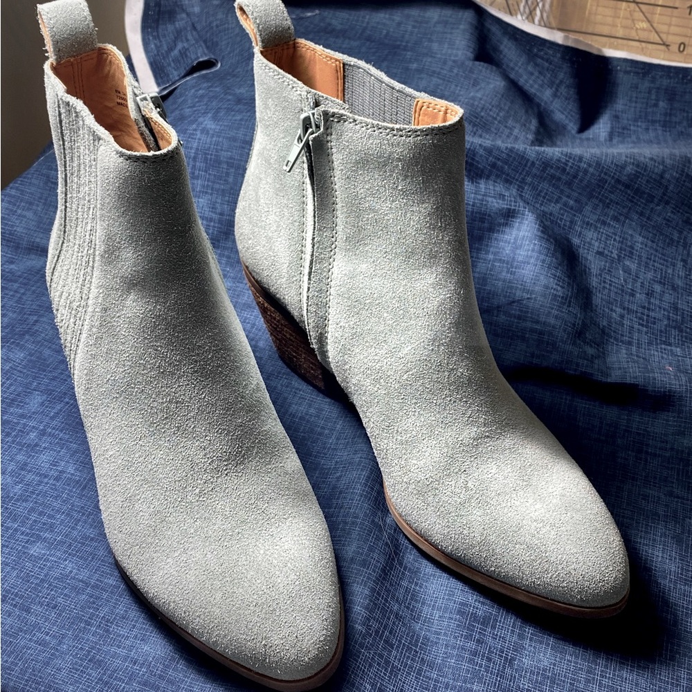 Frye and Co for Anthropology blue suede boots